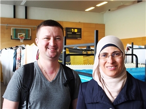 Aleksander Latypov und Kollegin Najah