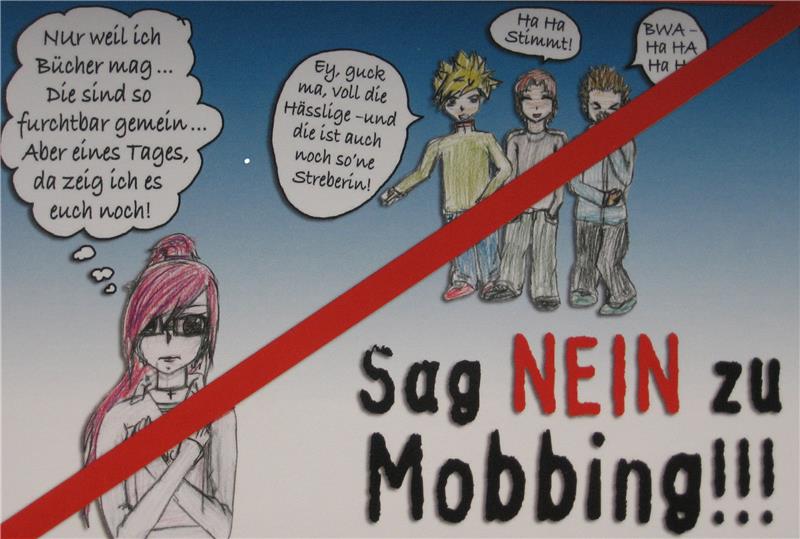 Postkartenmotiv: Sag Nein zu Mobbing!